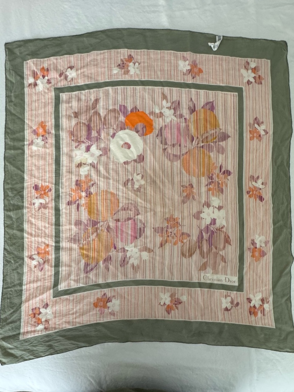 Vintage Dior Floral Silk Scarf